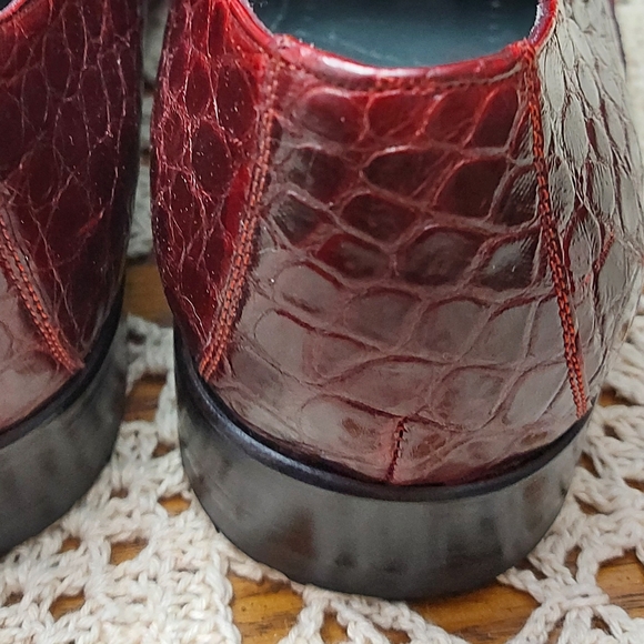 Studio Belvedere crocodile pointy toe dress oxford shoes - Picture 4 of 9